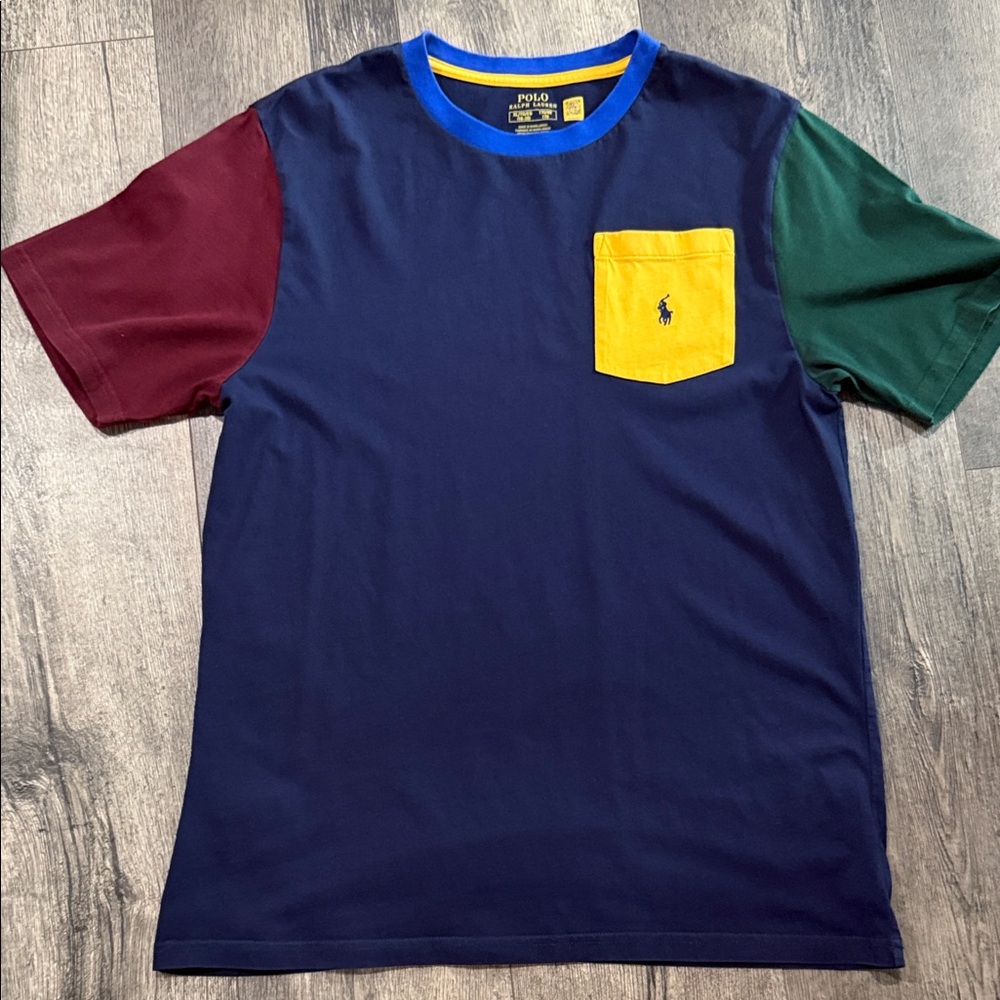 Polo by Ralph Lauren Men's Navy Colorblock Pocket Tee